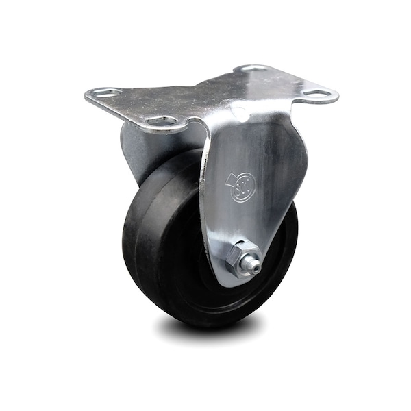 3 Inch Soft Rubber Wheel Rigid Top Plate Caster